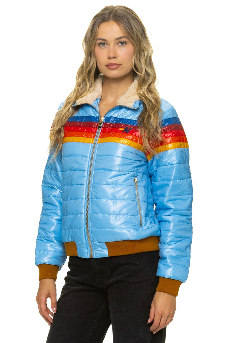 5 STRIPE JACKET -  SKY GLOSSY