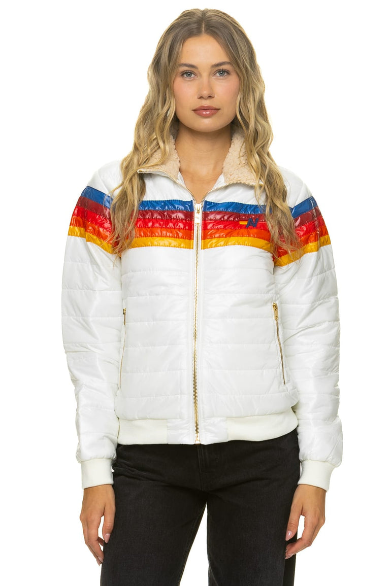 5 STRIPE JACKET -  WHITE GLOSSY