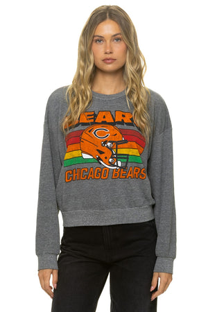 CHICAGO BEARS HELMET RELAXED CREW SWEATSHIRT - HEATHER