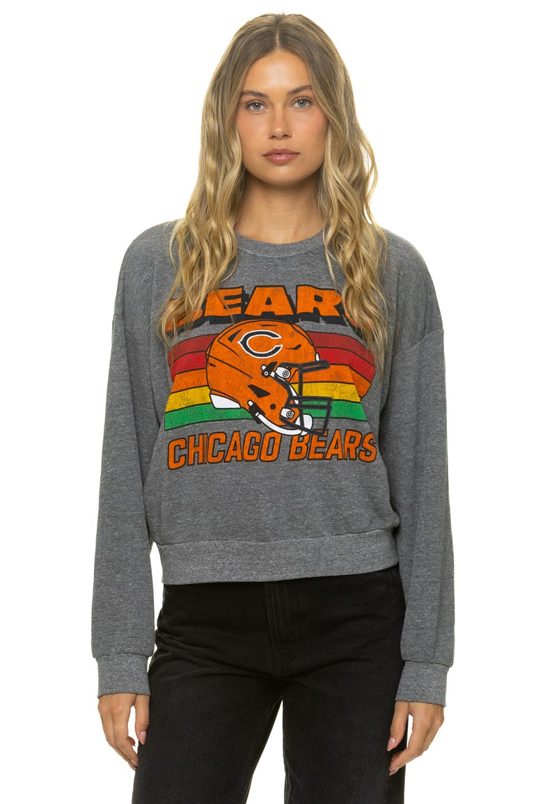 CHICAGO BEARS HELMET RELAXED CREW SWEATSHIRT - HEATHER