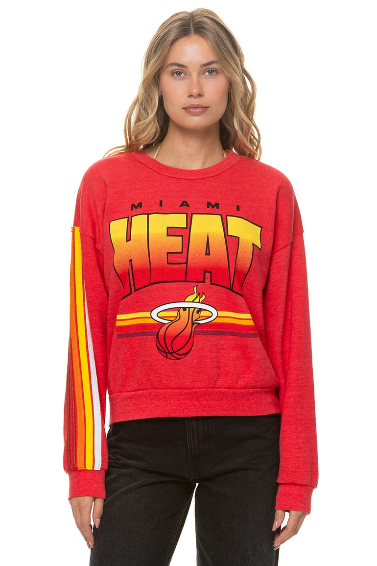 MIAMI HEAT 2026 RELAXED CREW SWEATSHIRT - NEON RED
