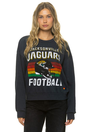 JACKSONVILLE JAGUARS HELMET RELAXED CREW SWEATSHIRT - CHARCOAL