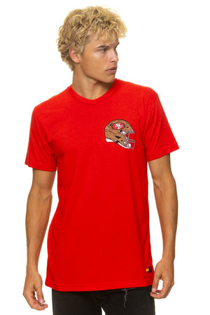 SAN FRANCISCO 49ERS HELMET CREW TEE SHIRT - RED