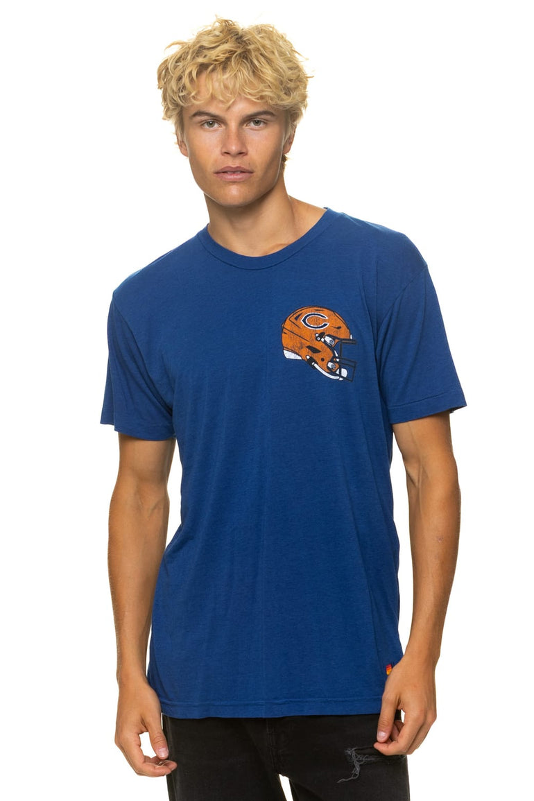 CHICAGO BEARS HELMET CREW TEE SHIRT - ROYAL