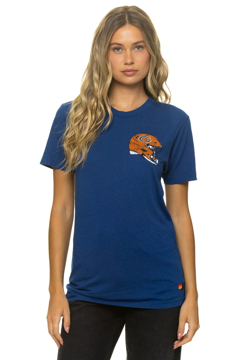 CHICAGO BEARS HELMET CREW TEE SHIRT - ROYAL