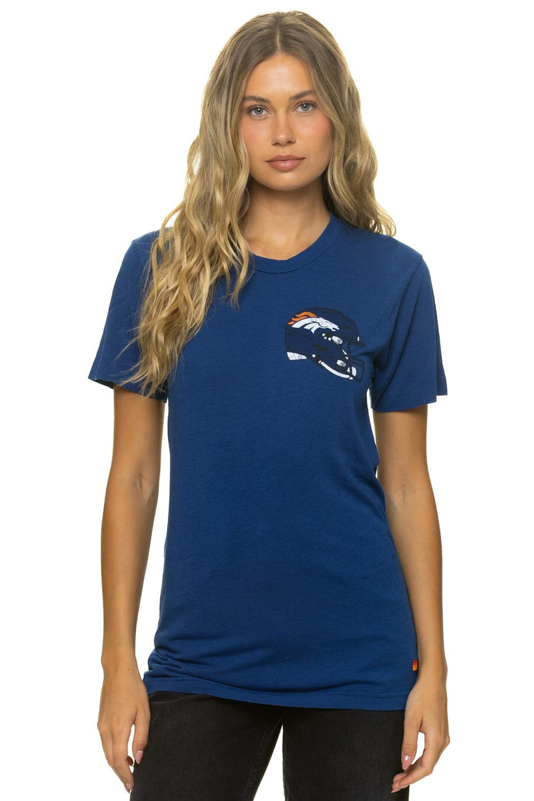 DENVER BRONCOS HELMET CREW TEE SHIRT - ROYAL