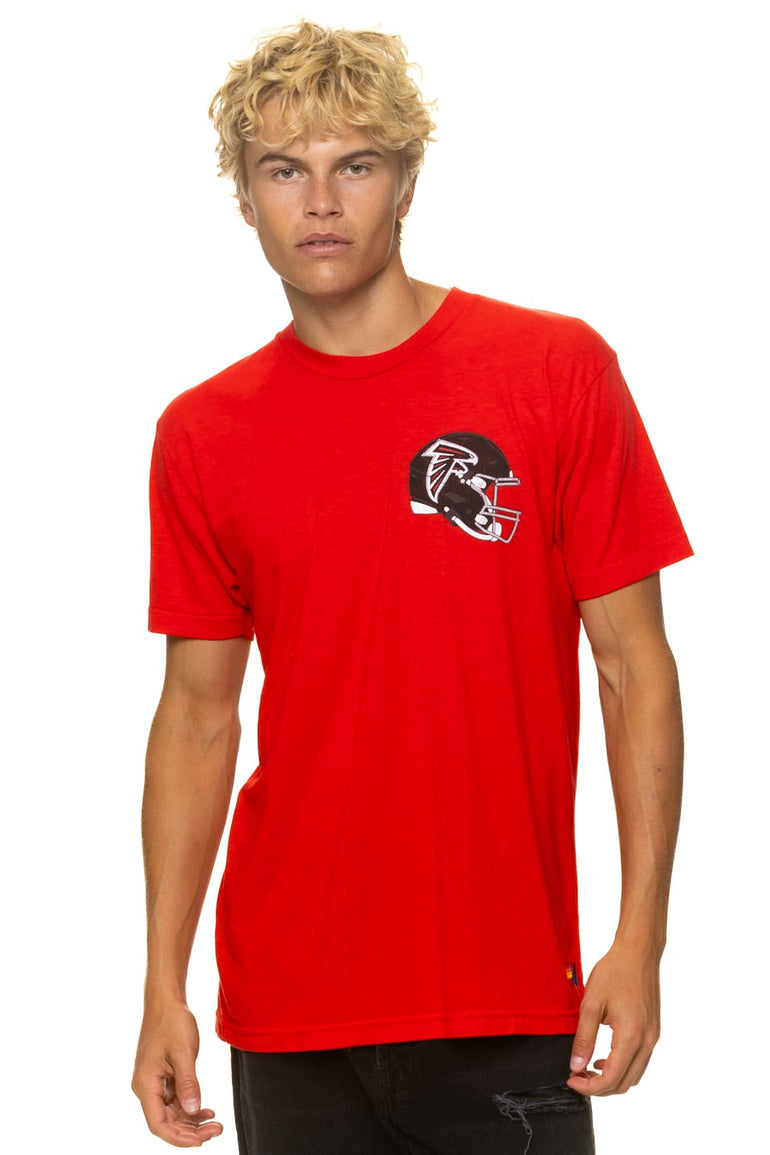 ATLANTA FALCONS HELMET CREW TEE SHIRT - RED