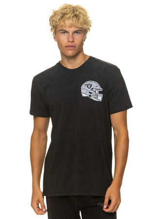 LAS VEGAS RAIDERS HELMET CREW TEE SHIRT - BLACK