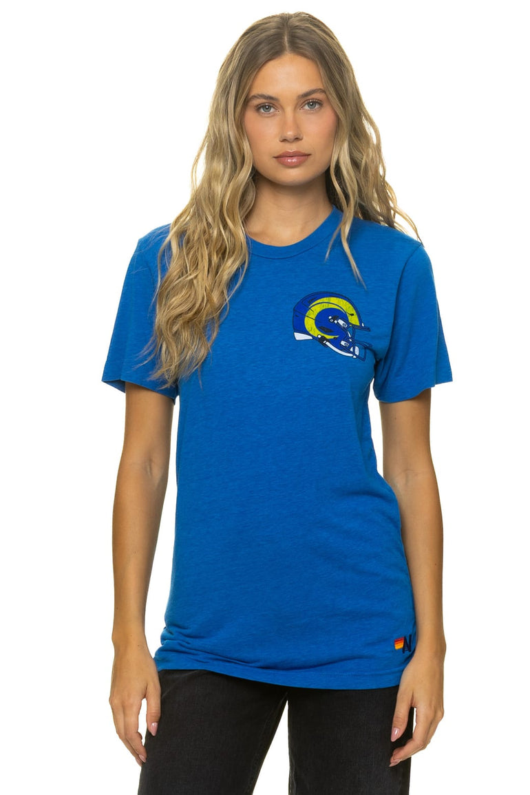 LOS ANGELES RAMS HELMET CREW TEE SHIRT - OCEAN