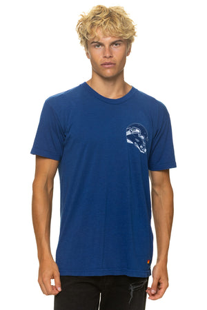 SEATTLE SEAHAWKS HELMET CREW TEE SHIRT - ROYAL