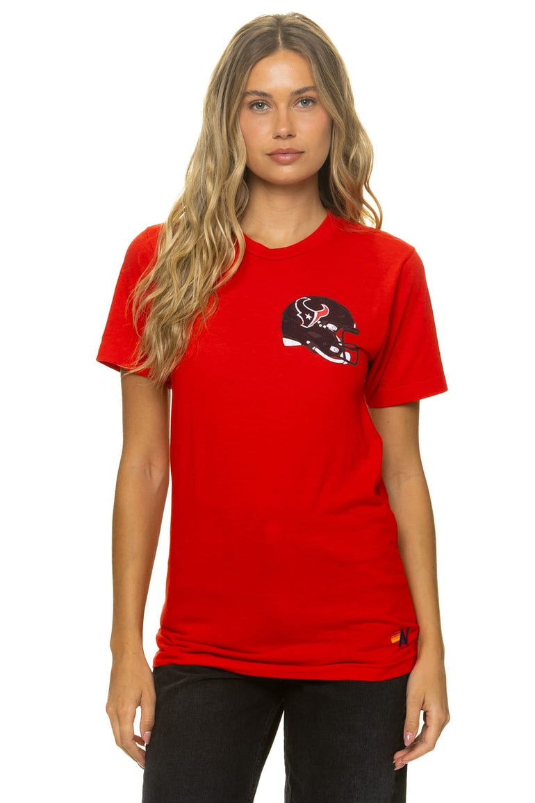 HOUSTON TEXANS HELMET CREW TEE SHIRT - RED