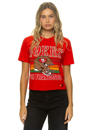 SAN FRANCISCO 49ERS HELMET BOYFRIEND TEE - RED