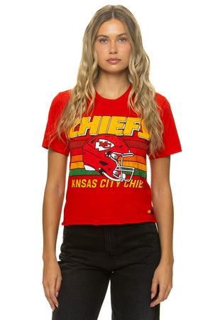 KANSAS CITY CHIEFS HELMET BOYFRIEND TEE - RED