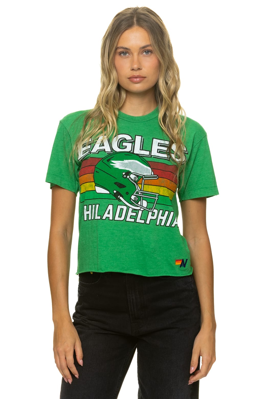 PHILADELPHIA EAGLES HELMET BOYFRIEND TEE - KELLY GREEN - S