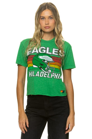 PHILADELPHIA EAGLES HELMET BOYFRIEND TEE - KELLY GREEN