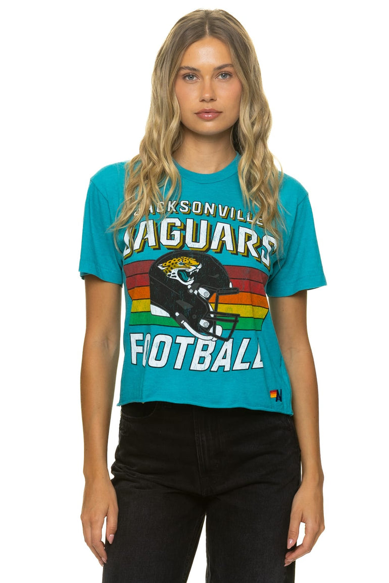 JACKSONVILLE JAGUARS HELMET BOYFRIEND TEE - MARINE BLUE
