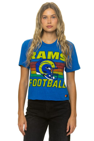 LOS ANGELES RAMS HELMET BOYFRIEND TEE - OCEAN