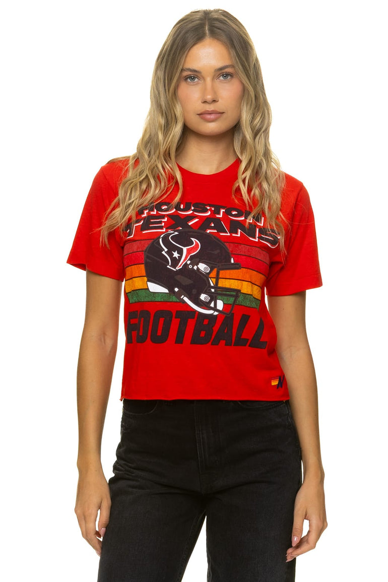 HOUSTON TEXANS HELMET BOYFRIEND TEE - RED
