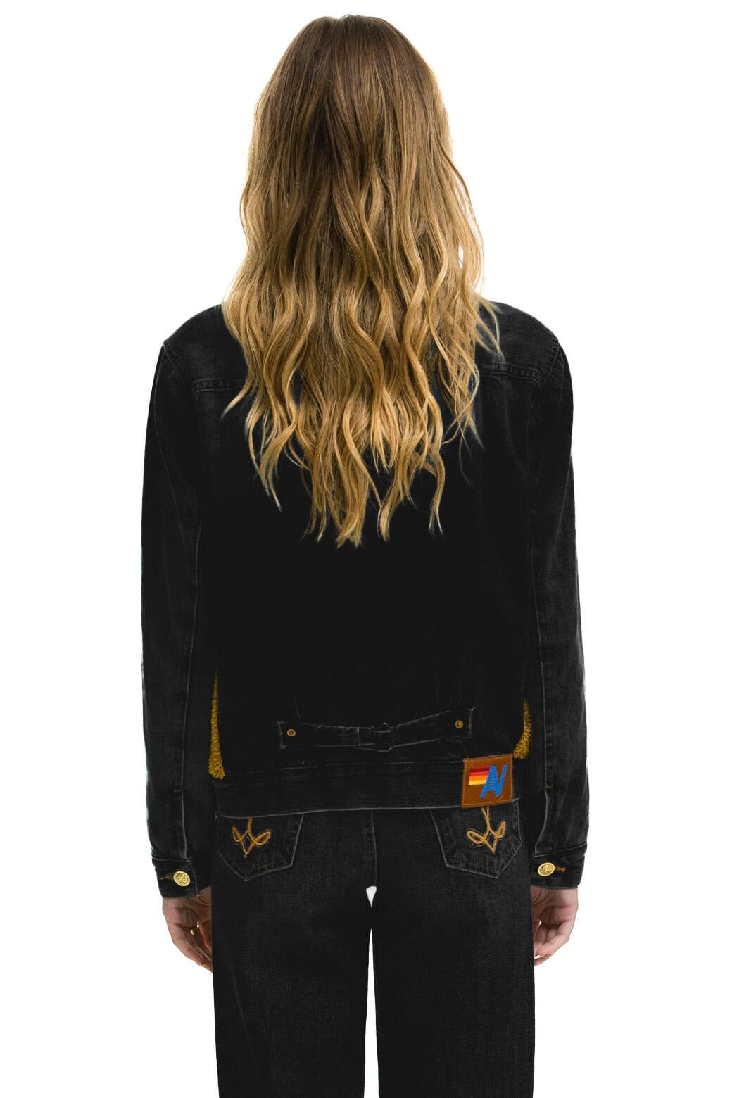ASPEN SHERPA UNISEX DENIM JACKET - BLACK HONEY Denim Jacket Aviator Nation 