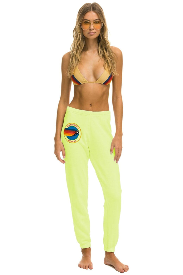 AVIATOR NATION ASPEN SWEATPANTS - NEON YELLOW Women's Sweatpants Aviator Nation 