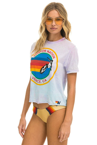 AVIATOR NATION BOYFRIEND TEE - TIE DYE BUBBLEGUM Boyfriend Tee Aviator Nation 