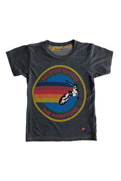 AVIATOR NATION HAMPTONS KIDS TEE - CHARCOAL Kid's Tee Aviator Nation 