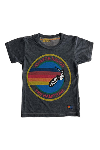 AVIATOR NATION HAMPTONS KIDS TEE - CHARCOAL Kid's Tee Aviator Nation 