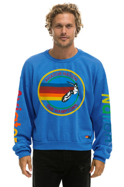 AVIATOR NATION HAMPTONS RELAXED CREW SWEATSHIRT - OCEAN Sweatshirt Aviator Nation 