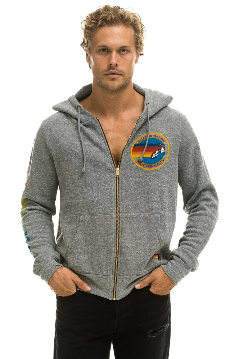 AVIATOR NATION NEW YORK CITY HOODIE - HEATHER GREY Hoodie Aviator Nation