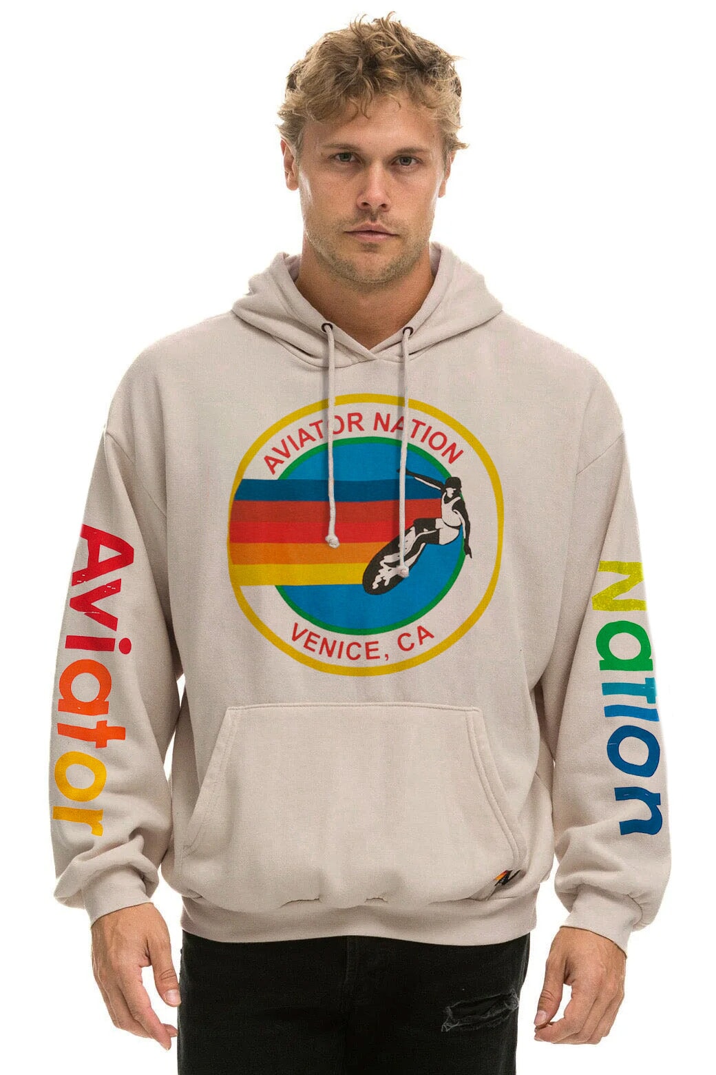 AVIATOR NATION RELAXED PULLOVER HOODIE - SAND Hoodie Aviator Nation 