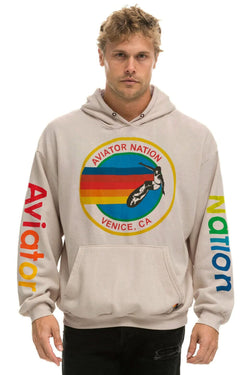 AVIATOR NATION  RELAXED PULLOVER HOODIE - SAND