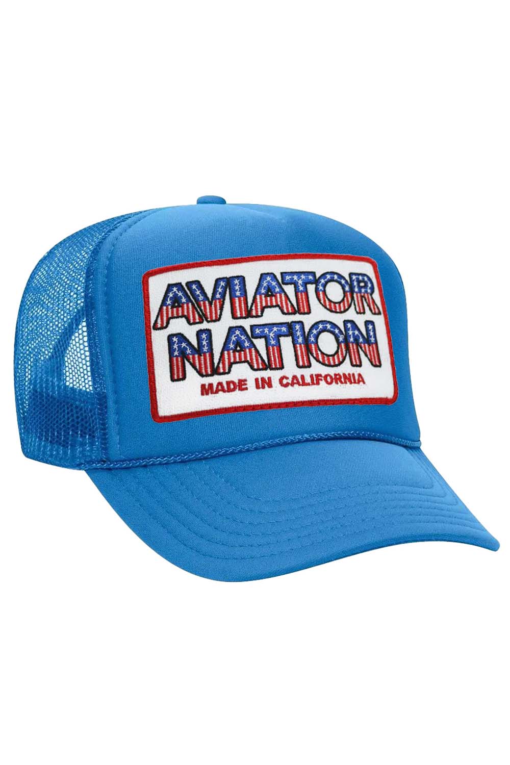 AVIATOR NATION USA PATRIOTIC VINTAGE TRUCKER HAT HATS Aviator Nation OS LIGHT BLUE 