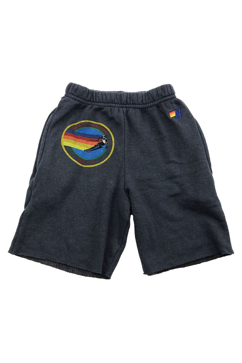 AVIATOR NATION VAIL KIDS SWEATSHORTS - CHARCOAL Kid's Shorts Aviator Nation 