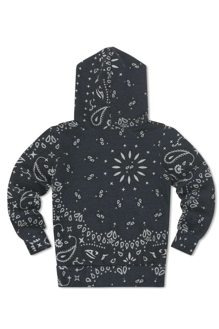 KID'S BANDANA ZIP HOODIE - CHARCOAL