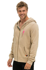 BOLT 2 HOODIE - SAND // NEON PINK Hoodie Aviator Nation 