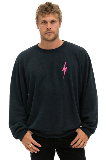 BOLT 2 RELAXED CREW SWEATSHIRT - CHARCOAL // NEON PINK Sweatshirt Aviator Nation 