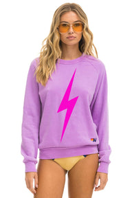 BOLT CREW SWEATSHIRT - NEON PURPLE // NEON PINK Sweatshirt Aviator Nation 
