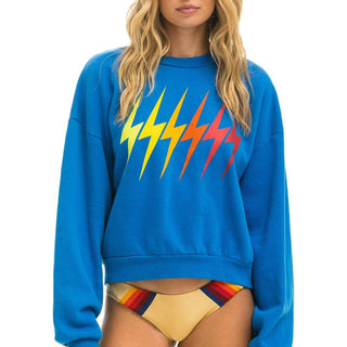 BOLT GRADIENT RELAXED CREW SWEATSHIRT - OCEAN // RAINBOW Sweatshirt Aviator Nation 
