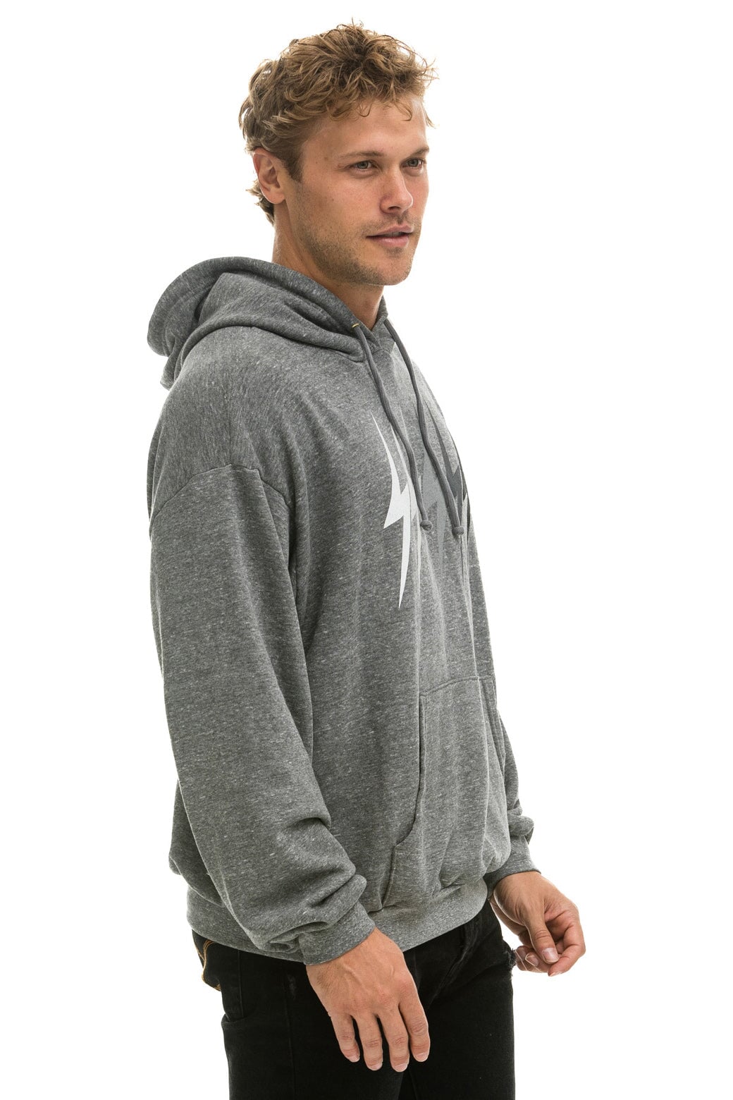 BOLT GRADIENT RELAXED PULLOVER HOODIE - HEATHER // GREY Hoodie Aviator Nation 