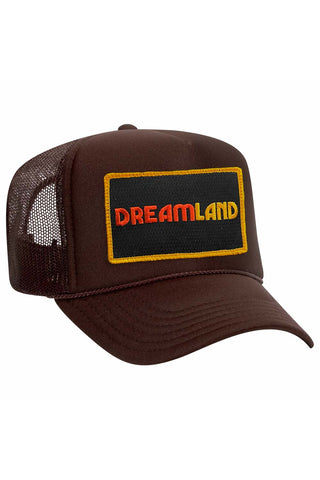 DREAMLAND LOGO TRUCKER HAT HATS Aviator Nation OS BROWN 