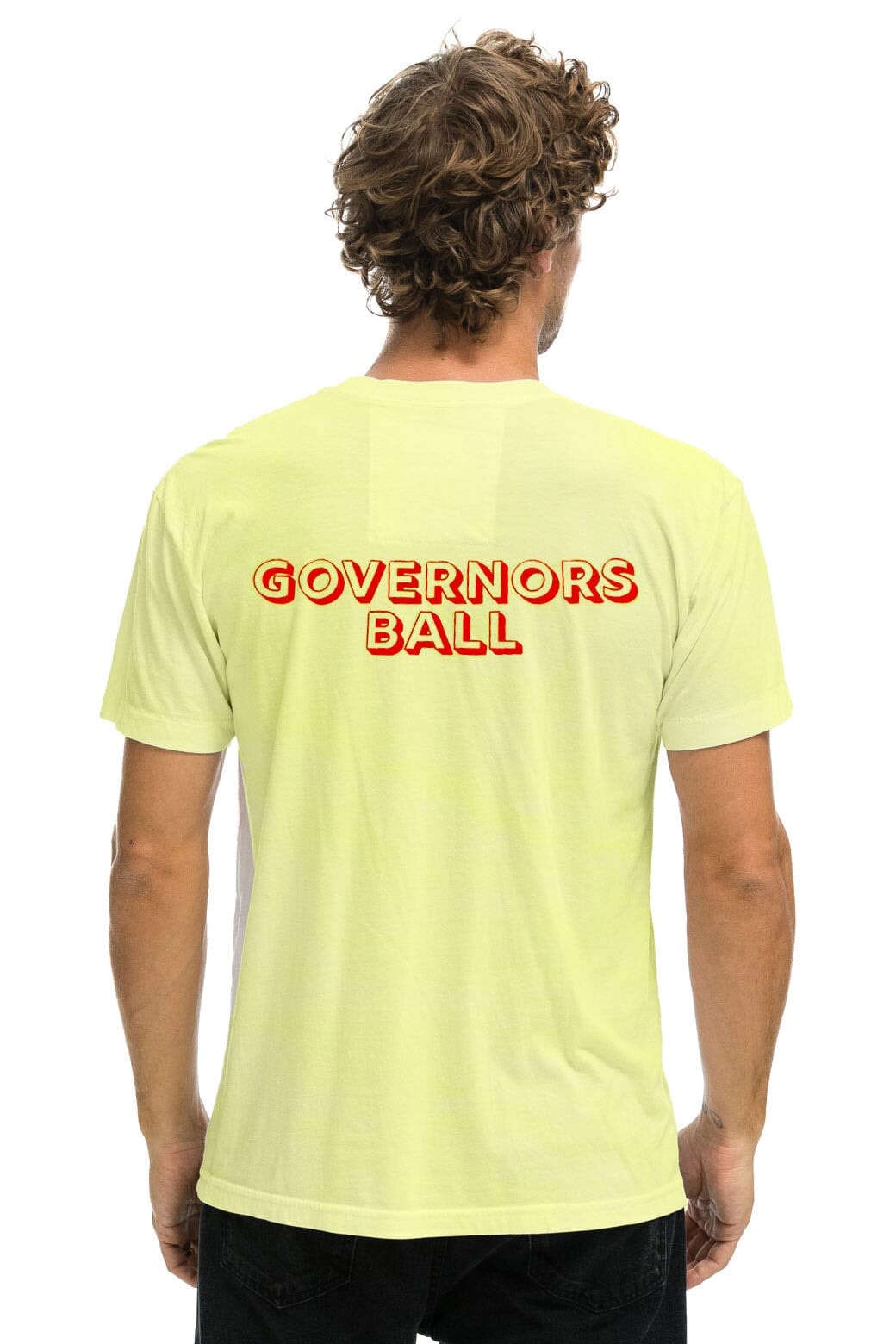 GOV BALL 2024 UNISEX CREW TEE - NEON YELLOW Tees Aviator Nation 