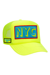 GOV BALL 2024 VINTAGE LOW RISE TRUCKER HATS Aviator Nation NEON YELLOW 