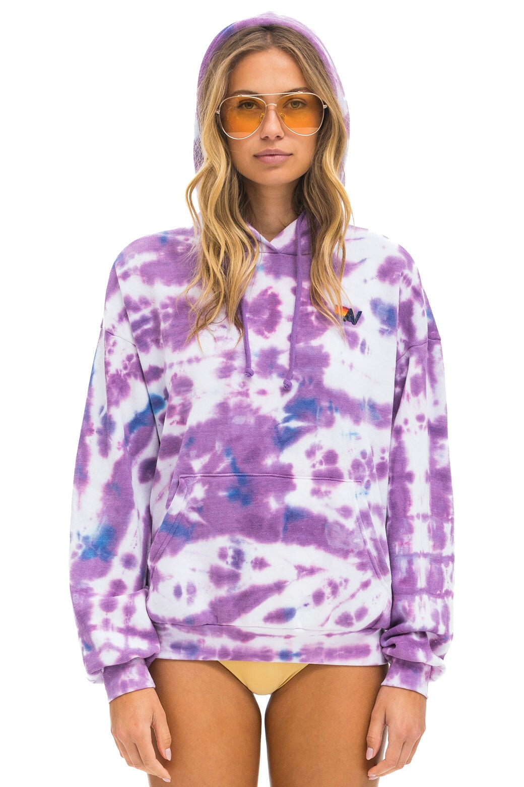 HAND DYED PULLOVER HOODIE RELAXED - TIE DYE MAGENTA Hoodie Aviator Nation 