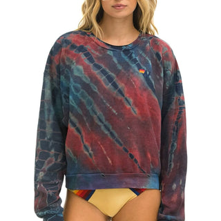 HAND DYED RELAXED CREW SWEATSHIRT - TIE DYE MULTI Sweatshirt Aviator Nation 