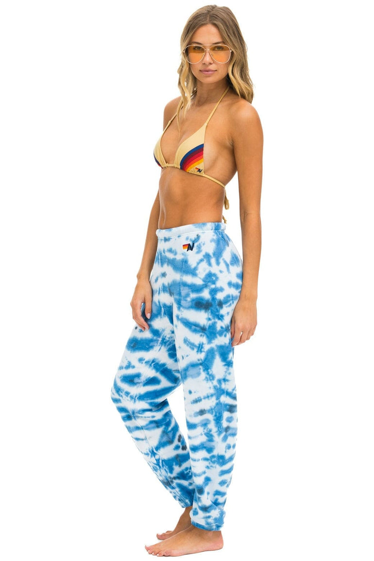 HAND DYED SWEATPANTS - TIE DYE BLUE Women's Sweatpants Aviator Nation