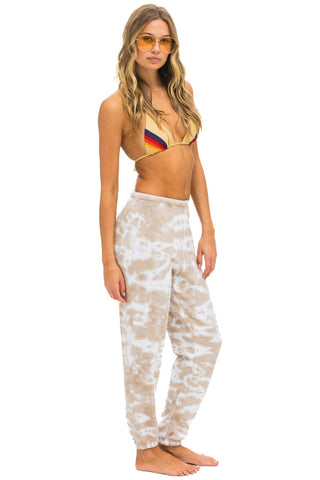 HAND DYED SWEATPANTS - TIE DYE SAND Women's Sweatpants Aviator Nation 