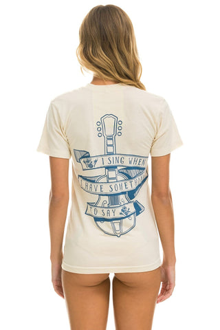 HUNGER GAMES CREW TEE SHIRT - VINTAGE WHITE CREW TEE Aviator Nation 