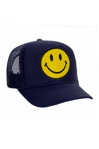 KID'S SMILEY VINTAGE TRUCKER HAT Kid's Hat Aviator Nation OS NAVY 