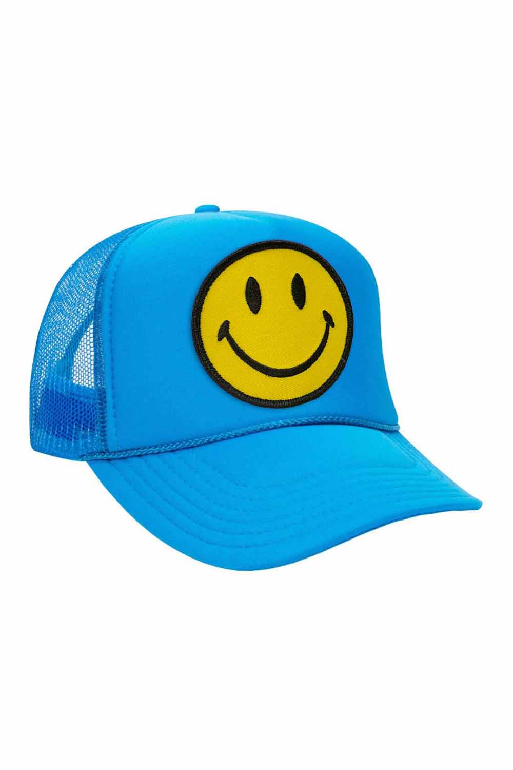 KID'S SMILEY VINTAGE TRUCKER HAT Kid's Hat Aviator Nation OS NEON BLUE 