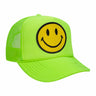 KID'S SMILEY VINTAGE TRUCKER HAT Kid's Hat Aviator Nation OS NEON GREEN 